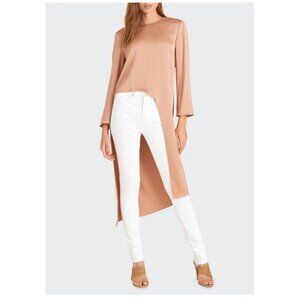 New Veronica Beard Blue Rome High-Low Asymmetrical Long-sleeved Tunic Top Size 4